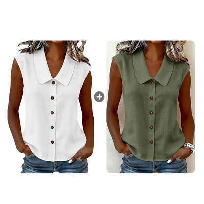 ☀️ Summer Chic Alert 60% OFF💥 –Women’s V-Neck Button-Down Top