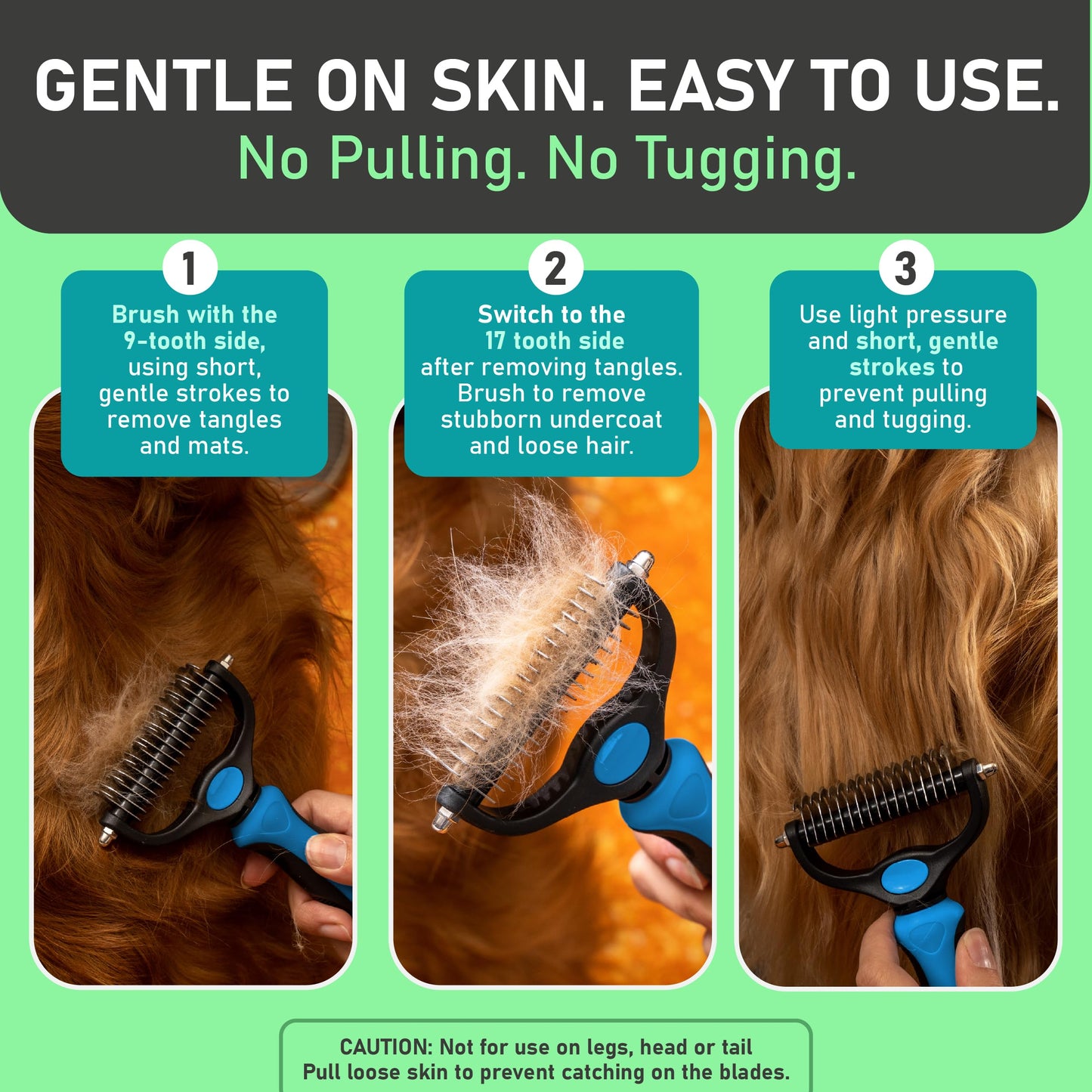 🔥Last Day 50% OFF🔥Professional Double-Sided Pet Grooming Rake ✨ Undercoat Deshedding Tool for Dogs & Cats 🐶🐱