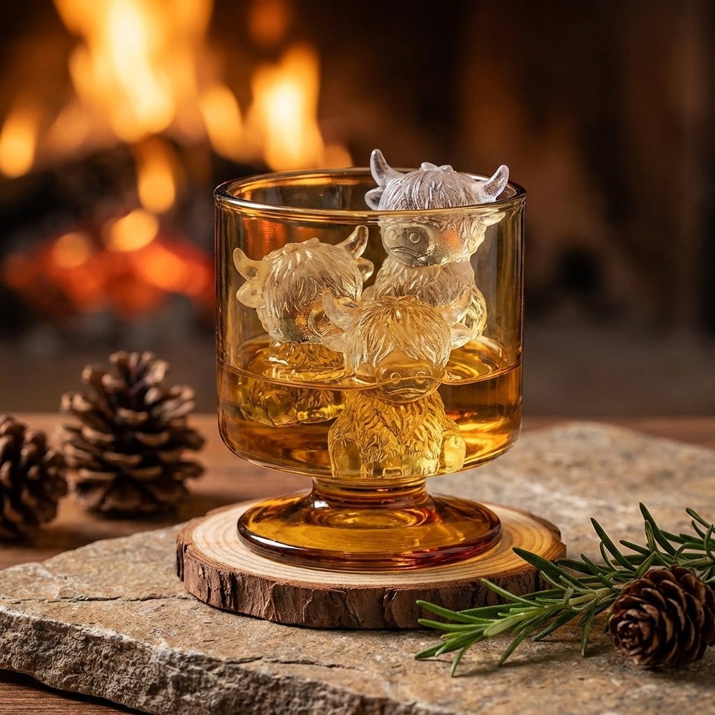 ⏳Last Day Special Price ￡6.99!!🐮 Mini Highland Cow Ice Cube Mold – Cute 3D Ice for Drinks, Parties & Gifts– UK Ready! 🇬🇧