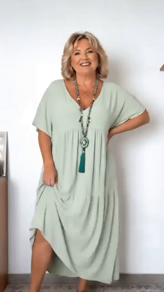 🌺Hot Sale 50% OFF⏳Women’s Casual Long Dress with Short Sleeves