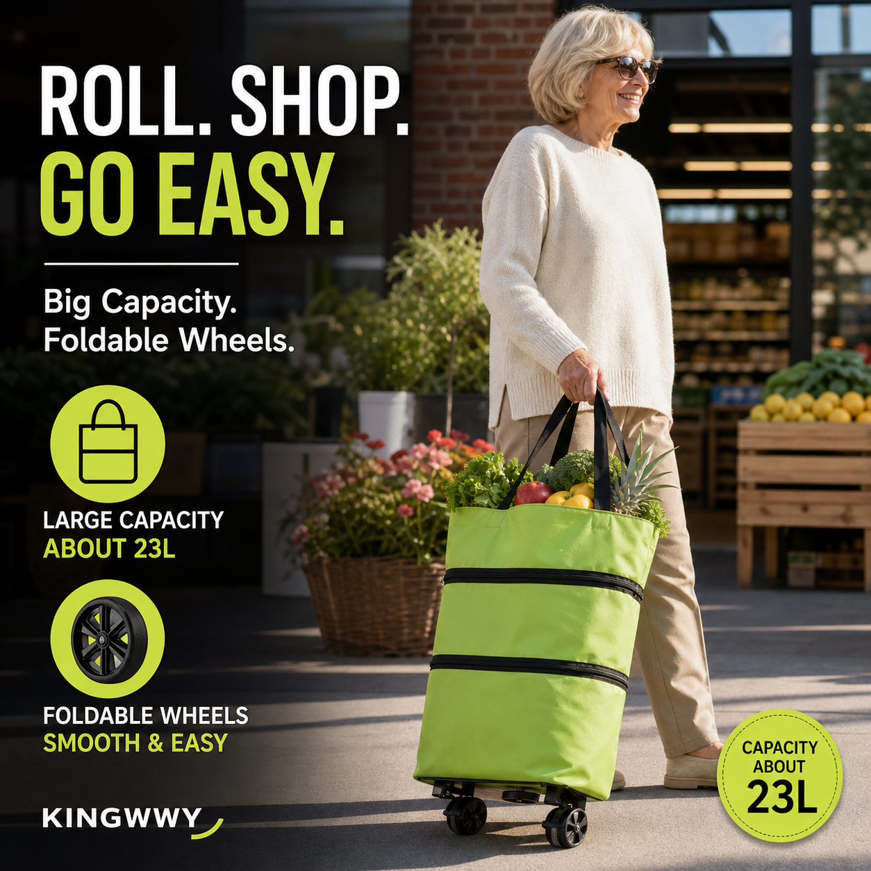 🔥Limited Offer ￡9.99!!⚡50K+ SOLD!🛍️2-in-1 Convertible shopping tote – hides wheels, holds 20kg, expands with zipper!