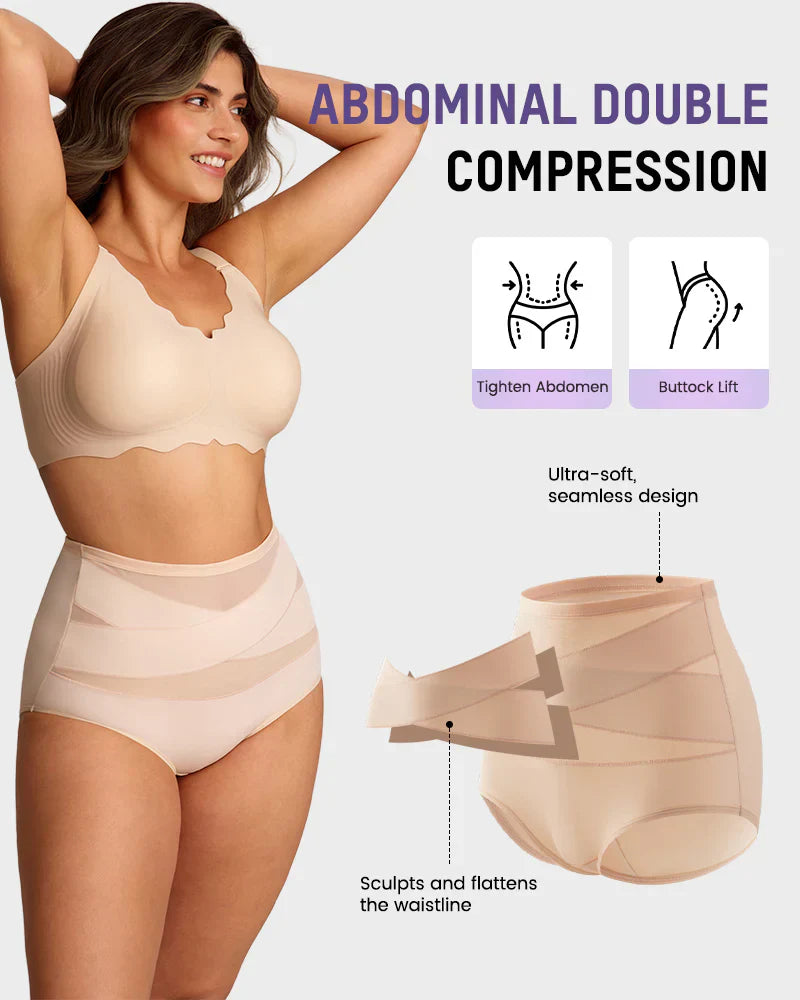 ✨Last Day-Buy 1 Get 3 Packs✨Plus-Size High-Waist Cross Tummy Control Panties