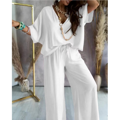 ✨49% OFF💖Solid Color Women's Loose Fit Jumpsuit Set