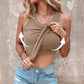 💓Summer Special Price ￡8.99!!🏖️Ribbed Stretchy Tank Top with Shelf Bra