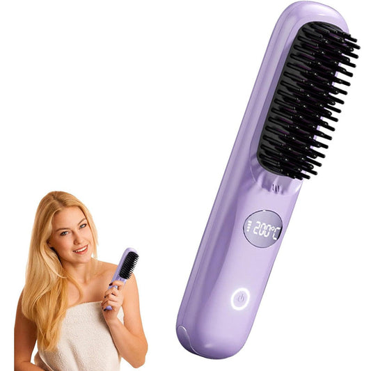 🔥New Hot Sales - 75% OFF🎉Cordless Hair Straightener Brush with LED Display