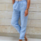🌟LAST DAY SPECIAL PRICE: ￡9.99!!🌟Women's Elastic Waist Cotton Linen Casual Pants