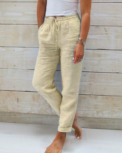 🌟LAST DAY SPECIAL PRICE: ￡9.99!!🌟Women's Elastic Waist Cotton Linen Casual Pants