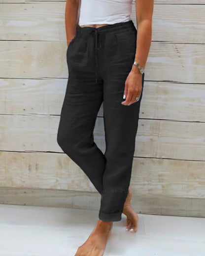 🌟LAST DAY SPECIAL PRICE: ￡9.99!!🌟Women's Elastic Waist Cotton Linen Casual Pants