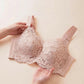 Breathable Full Cup Lace Minimizing Bra with Adjustable Straps