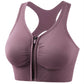 Women's Front Zipper Shockproof Support Sports Bra