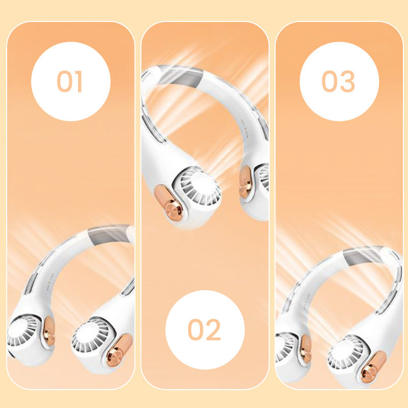 ⏰Last Day Special Price ￡12.99!!❄Neck Air Conditioner Fan – Ultra‑quiet, 360° rotating, 3 speeds. Hands‑free cooling, long battery. Summer essential! 😎🌬️