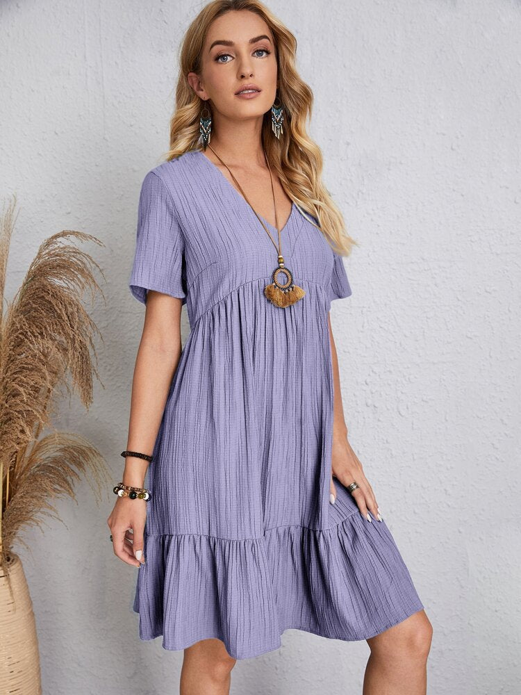 💝Hot Sale 60% Off🎁Retro V-neck Loose Casual Dress💖Buy 2 Free Shipping