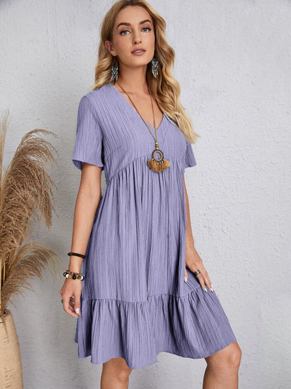 💝Hot Sale 60% Off🎁Retro V-neck Loose Casual Dress💖Buy 2 Free Shipping