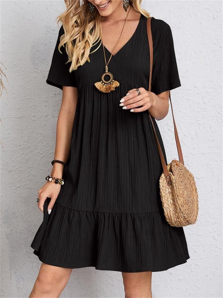 💝Hot Sale 60% Off🎁Retro V-neck Loose Casual Dress💖Buy 2 Free Shipping