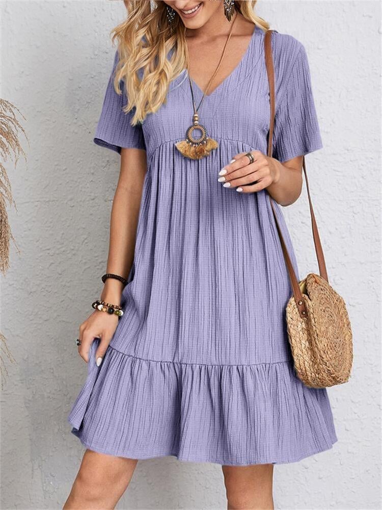 💝Hot Sale 60% Off🎁Retro V-neck Loose Casual Dress💖Buy 2 Free Shipping
