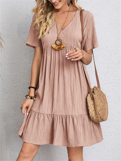💝Hot Sale 60% Off🎁Retro V-neck Loose Casual Dress💖Buy 2 Free Shipping