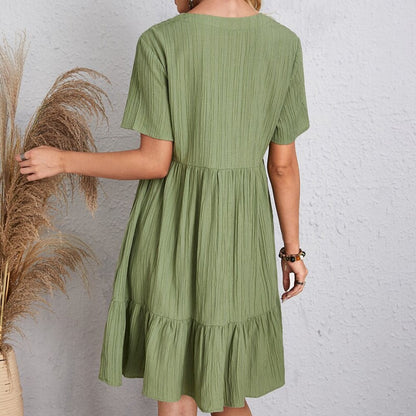 💝Hot Sale 60% Off🎁Retro V-neck Loose Casual Dress💖Buy 2 Free Shipping