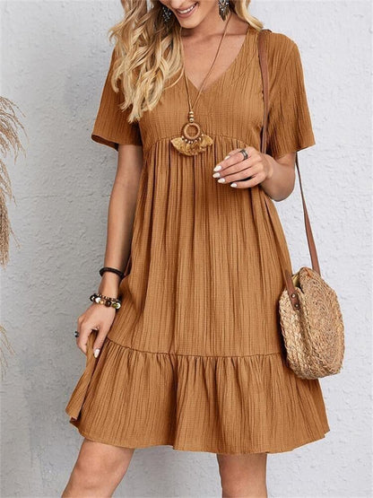 💝Hot Sale 60% Off🎁Retro V-neck Loose Casual Dress💖Buy 2 Free Shipping
