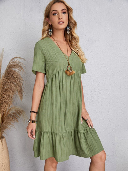 💝Hot Sale 60% Off🎁Retro V-neck Loose Casual Dress💖Buy 2 Free Shipping