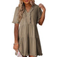 🔥2026 Summer Hot Sale 70% OFF💐Women's V Neck Ruffle Casual A-Line Flowy Swing Shift Dress