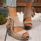 🔥 Hot Sale 🔥Women's Tassel Open Toe Platform Wedge Sandals