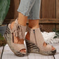 🔥 Hot Sale 🔥Women's Tassel Open Toe Platform Wedge Sandals
