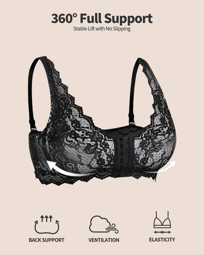 Women's 3D Support Front Closure Lace Lingerie