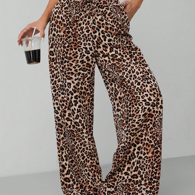 💖LAST DAY SALE 50% OFF💷Women's Summer Wide Leg Pants Flowy Drawstring Elastic Waist Trousers with Pockets