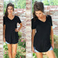 🔥Last Day 49% OFF💖Women's V-neck Short Sleeve Curved Hem Tee Top