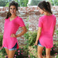 🔥Last Day 49% OFF💖Women's V-neck Short Sleeve Curved Hem Tee Top