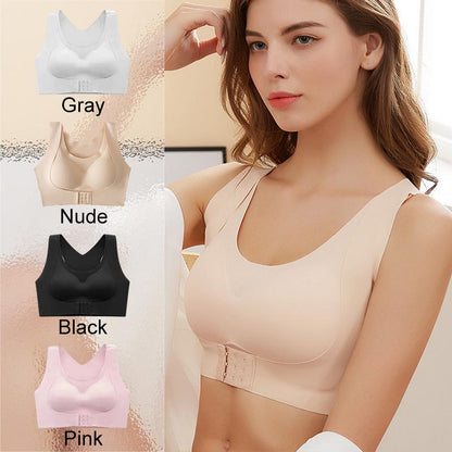 ⏳LAST DAY SALE ONLY 8.99!!👍✨Cross Back Front Closure Wireless Posture Support Bra– All-Day Comfort, Breathable & Summer-Ready 💕