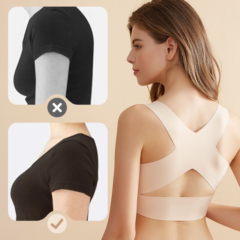 ⏳LAST DAY SALE ONLY 8.99!!👍✨Cross Back Front Closure Wireless Posture Support Bra– All-Day Comfort, Breathable & Summer-Ready 💕