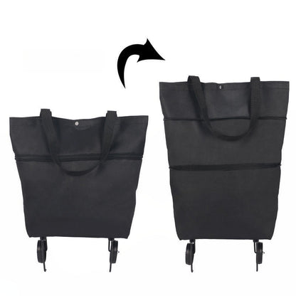 🔥Limited Offer ￡9.99!!⚡50K+ SOLD!🛍️2-in-1 Convertible shopping tote – hides wheels, holds 20kg, expands with zipper!