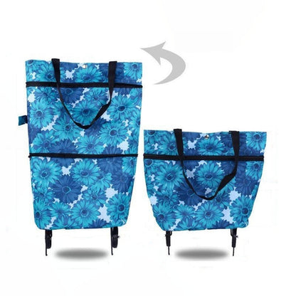 🔥Limited Offer ￡9.99!!⚡50K+ SOLD!🛍️2-in-1 Convertible shopping tote – hides wheels, holds 20kg, expands with zipper!