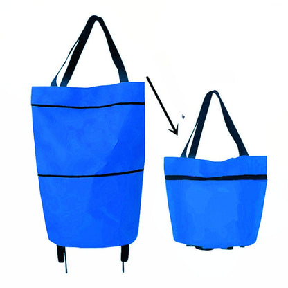 🔥Limited Offer ￡9.99!!⚡50K+ SOLD!🛍️2-in-1 Convertible shopping tote – hides wheels, holds 20kg, expands with zipper!