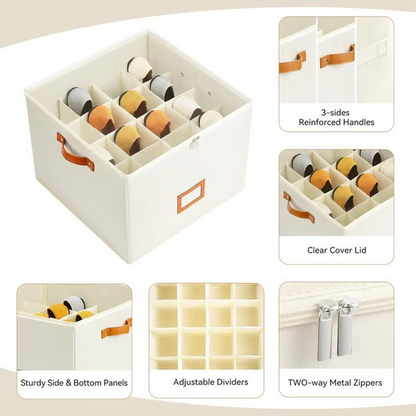 ⏰🔥LIMITED TIME 49% OFF! 👟 Fabric Shoe Organizer Storage Box – Foldable, Large Capacity, Dustproof & Breathable for Closet & Bedroom 🧺✨-UK