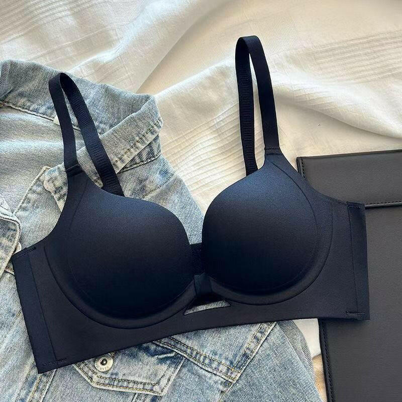 Women's Solid Color Seamless & Wire-Free Push-up Bra with Shaping Support