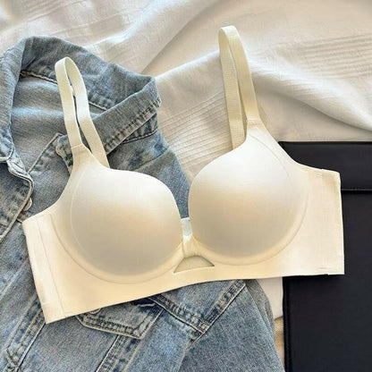 Women's Solid Color Seamless & Wire-Free Push-up Bra with Shaping Support