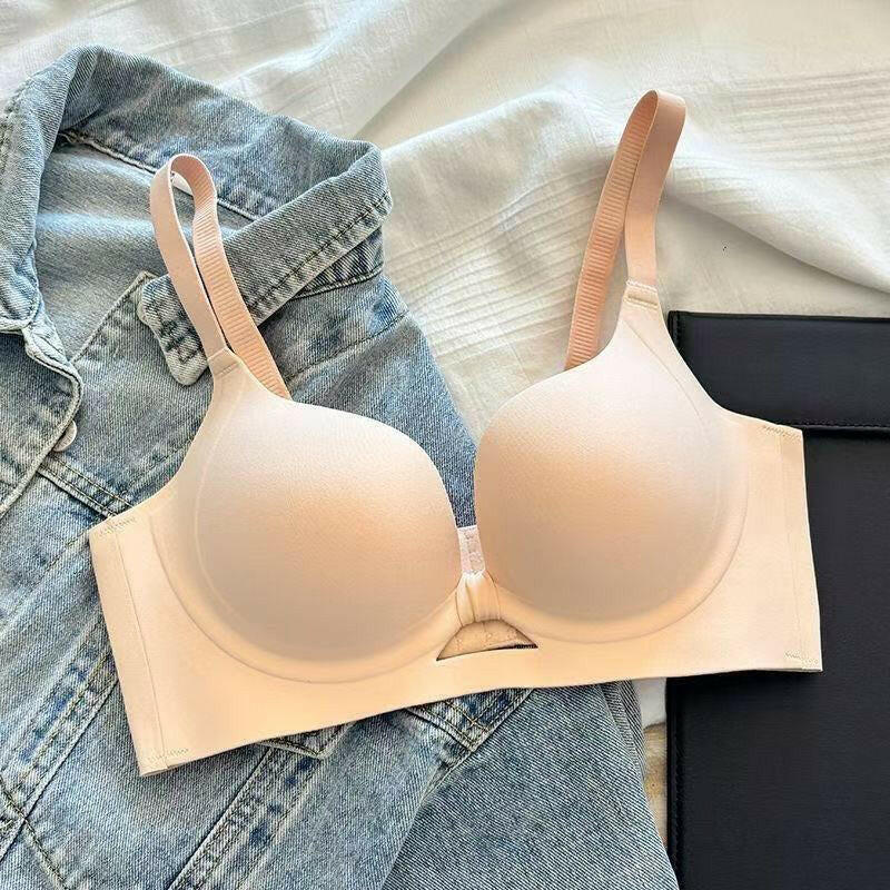 Women's Solid Color Seamless & Wire-Free Push-up Bra with Shaping Support