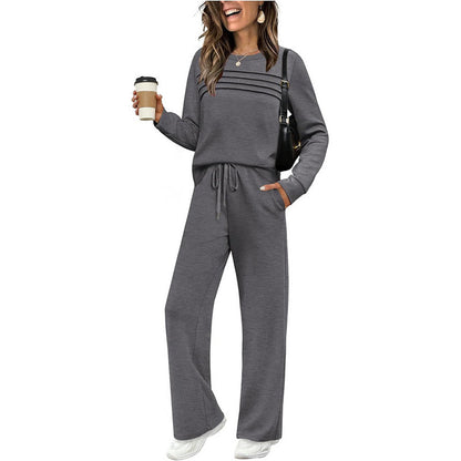 🔥LAST DAY SALE 70% OFF👍✨Women's Crew Neck Top & Drawstring Pants Short Set