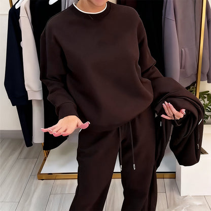 ⏳Time-Limited Special⏰Women's Fashion Round Neck Tops ＆ Pants 2-Piece Set