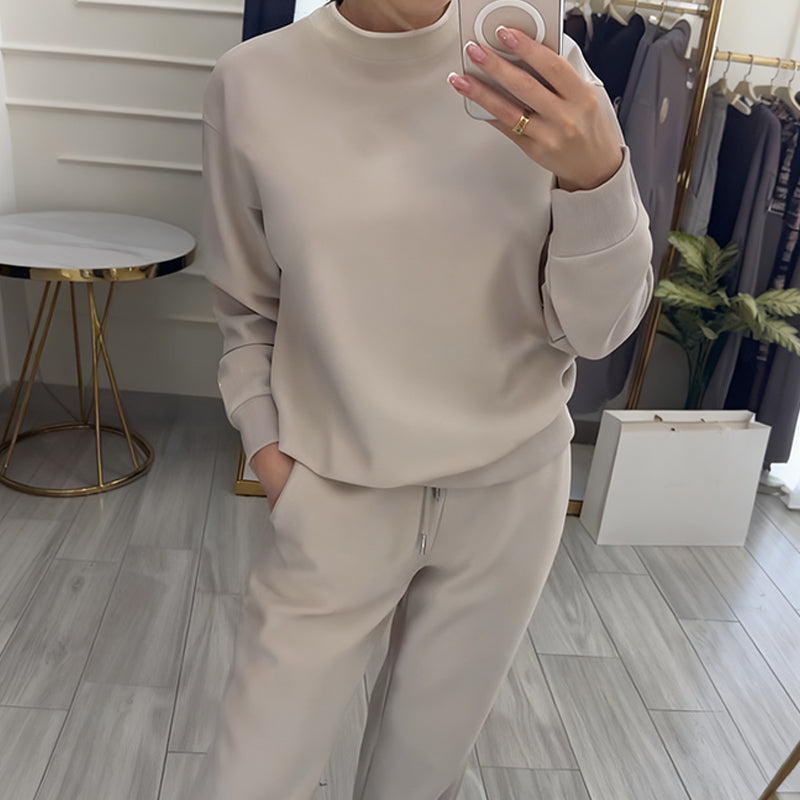 ⏳Time-Limited Special⏰Women's Fashion Round Neck Tops ＆ Pants 2-Piece Set