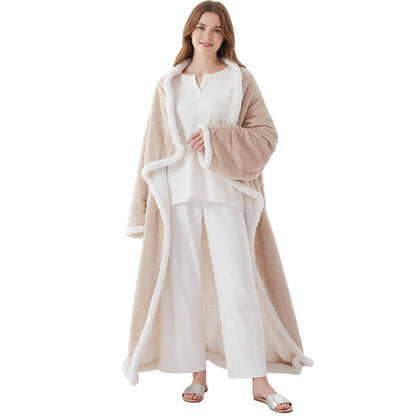 Flannel Wearable Heated Blanket with Sleeves