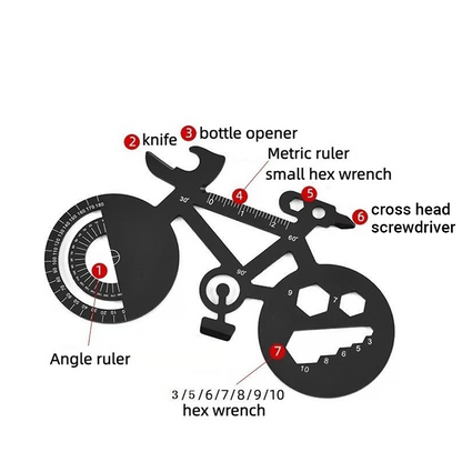 Portable Bicycle-Shaped Multi-Tool Card