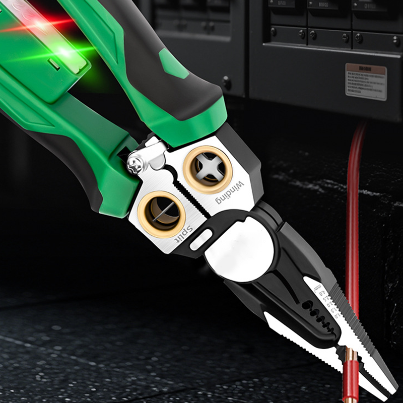Multi-Functional Wire Stripper Scissors With Electrical Test