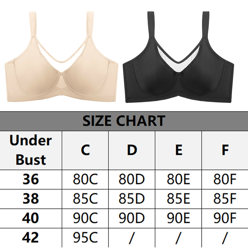 ⏳HOT SALE -BUY 1 GET 1 FREE !!!🖤Women's Elegant Sheer Full Coverage Underwire Non-padded Plus Size Bra