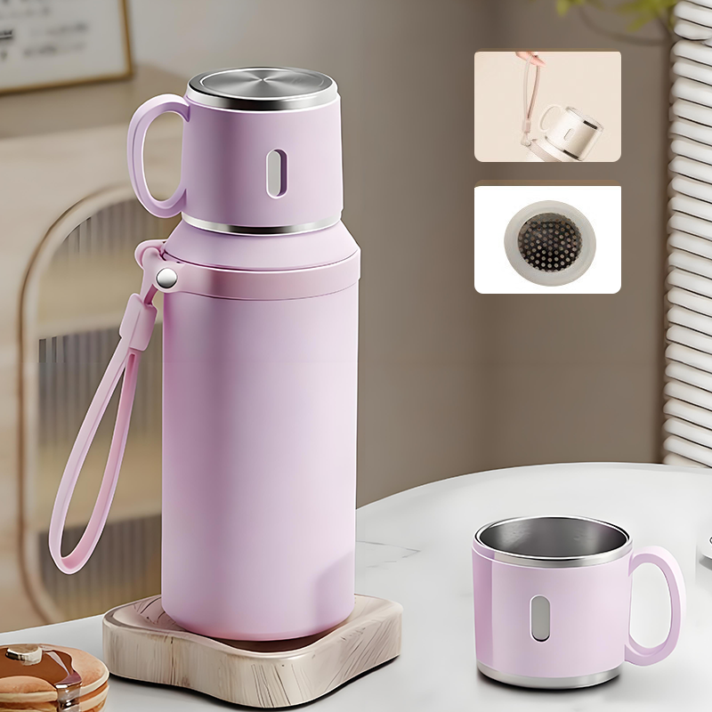 🏆Flash Sale 59% OFF⚡5K+ SOLD! 💥Stainless Steel Vacuum Insulated Bottle with Lidded Cup