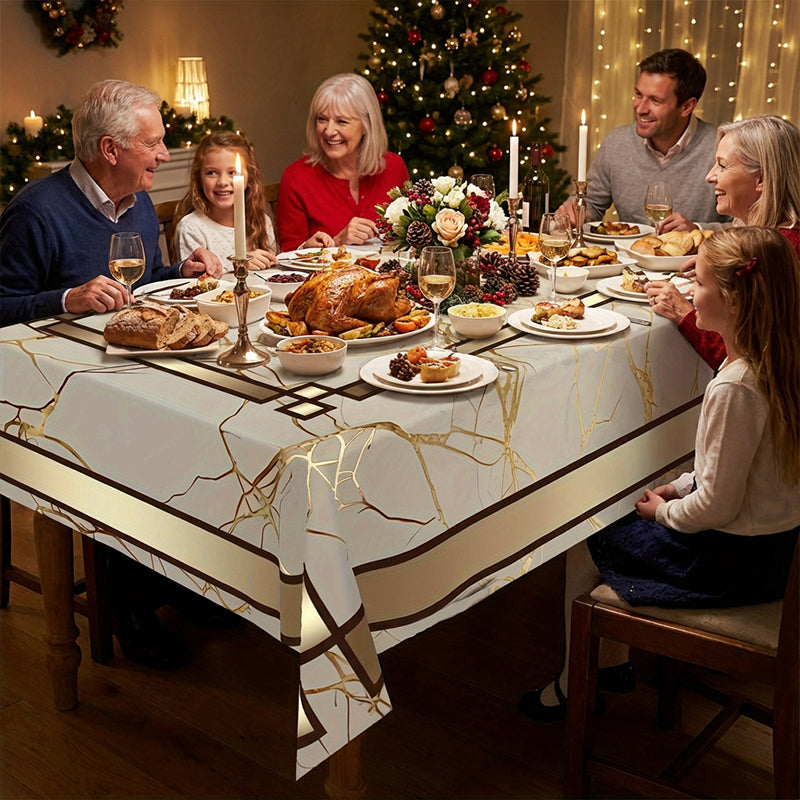 ⏳50% OFF⏰Waterproof Marble-Print Tablecloth