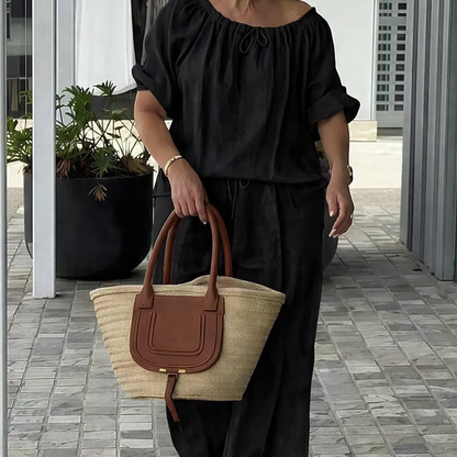 ⏳Hot Pick 70%OFF⏰Women's Drawstring Top & Pants 2-Piece Set – Relaxed Fit, Comfortable & Perfect for Lounging or Everyday Style 🌸