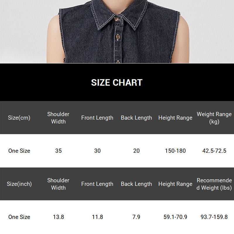 Detachable Denim Fake Collar for Women